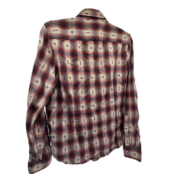 ASOS Flannel Southwestern Print Pearl Snap Button Up Size Men's M - Picture 2 of 13